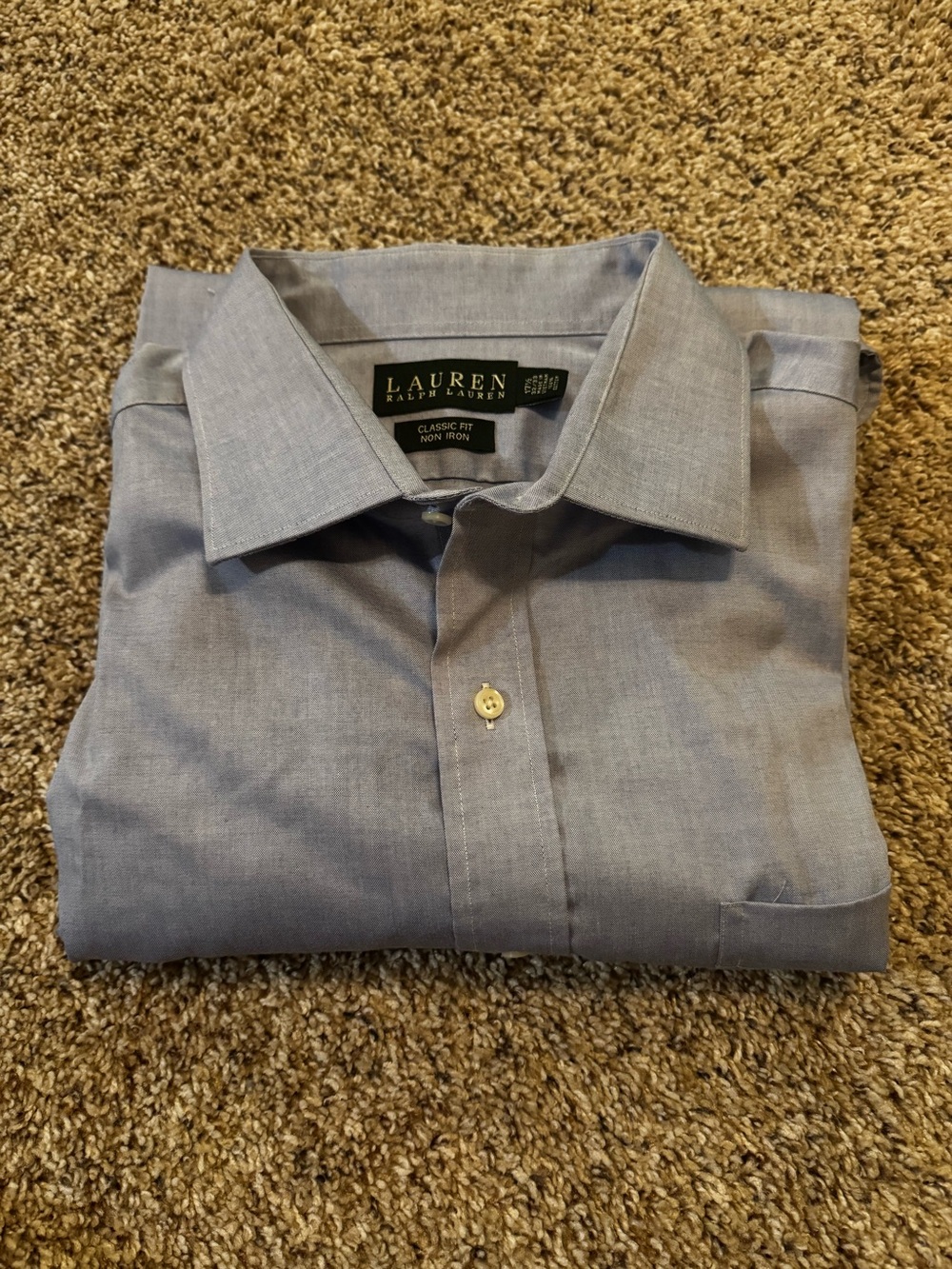 Ralph Lauren Light Blue Classic Fit Dress Shirt size XL (17.5)